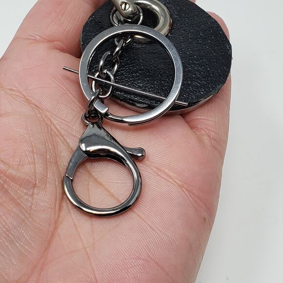 Gucci Black Chrome + Black Leather Repurposed Handcrafted Keychain - Picture 11 of 13